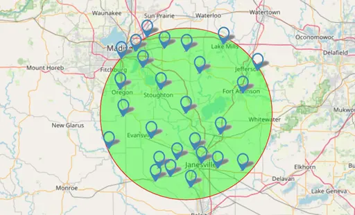 Map Of Delivery Areas